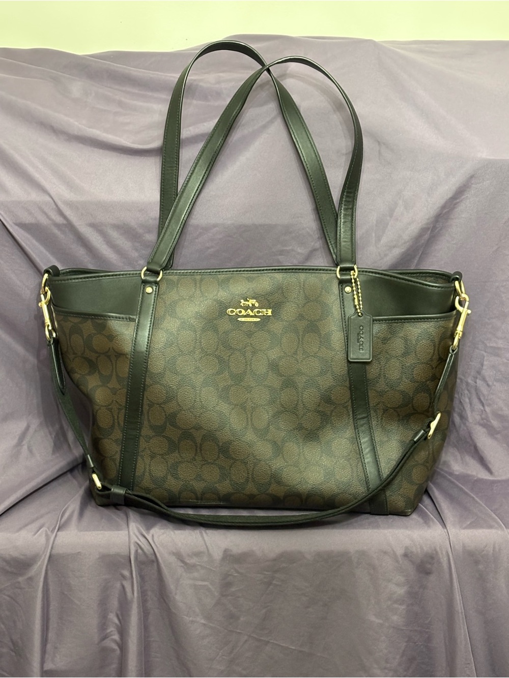 Large Signature Canvas Coach Tote